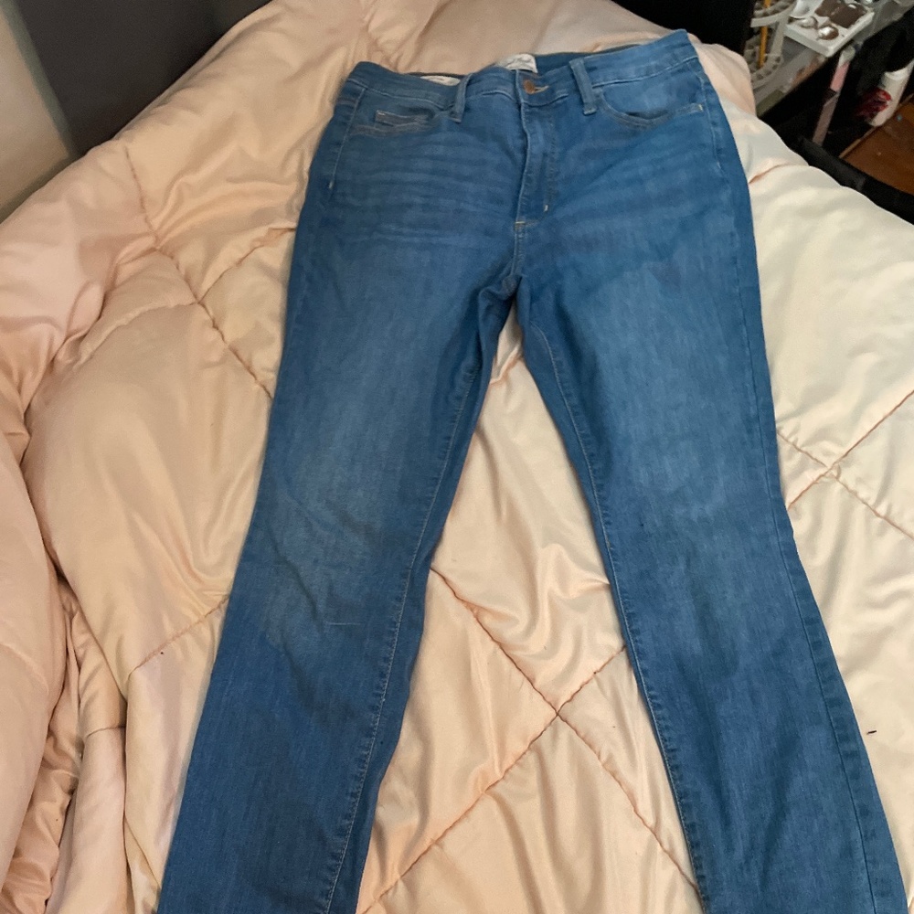 Blue straight leg jeans